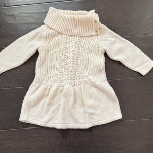 Janie and Jack Ivory Knit Dress with Buttons
